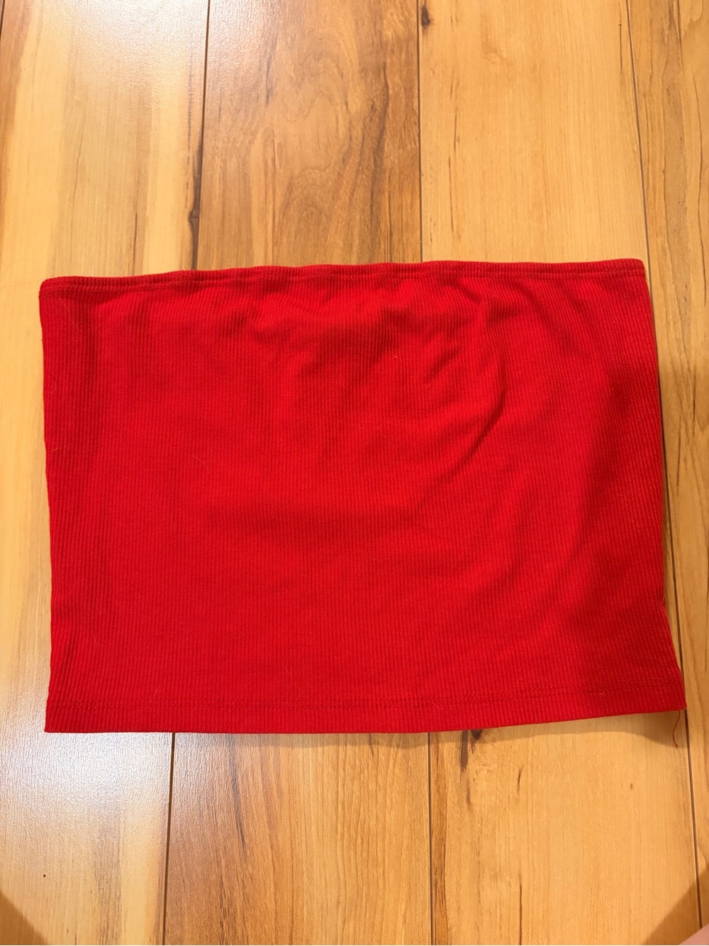 SHEIN Red Ribbed Tube Top